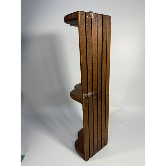 Wooden Corner Floating Wall Shelf 3 tier Heart Vintage Cottage Granny Core Wood - Picture 14 of 16